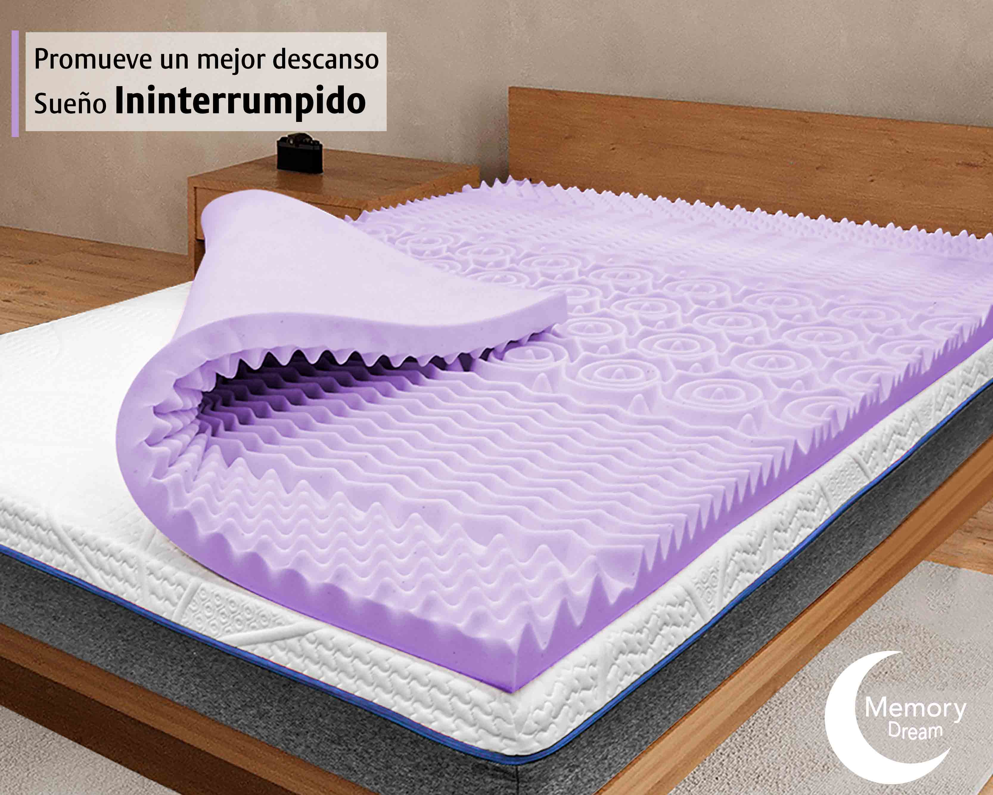 Foto 3 pulgar | Colchoneta Individual  Memory Foam Lavanda
