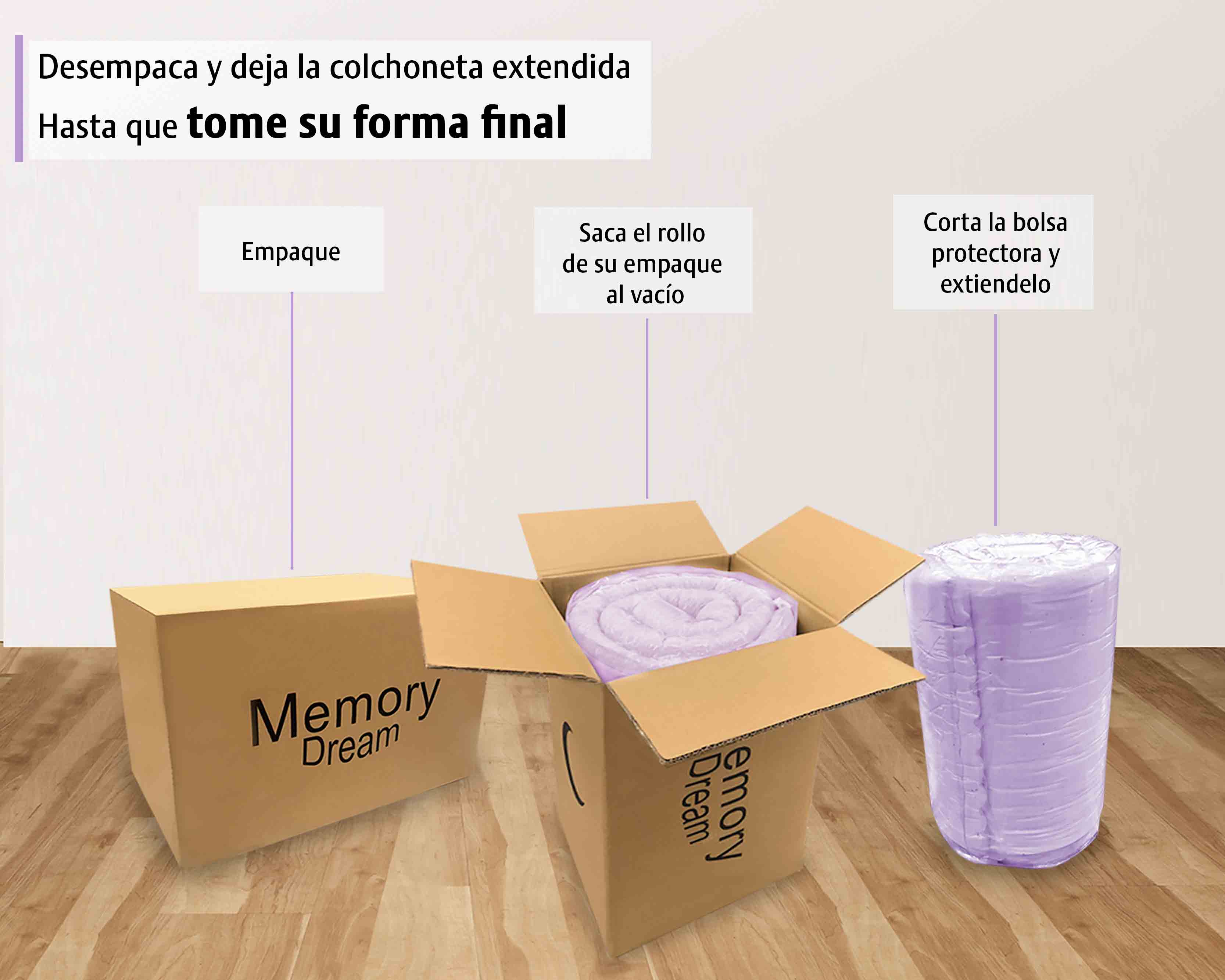 Foto 4 pulgar | Colchoneta Individual  Memory Foam Lavanda