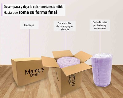 Foto 3 | Colchoneta Individual Memory Foam Lavanda