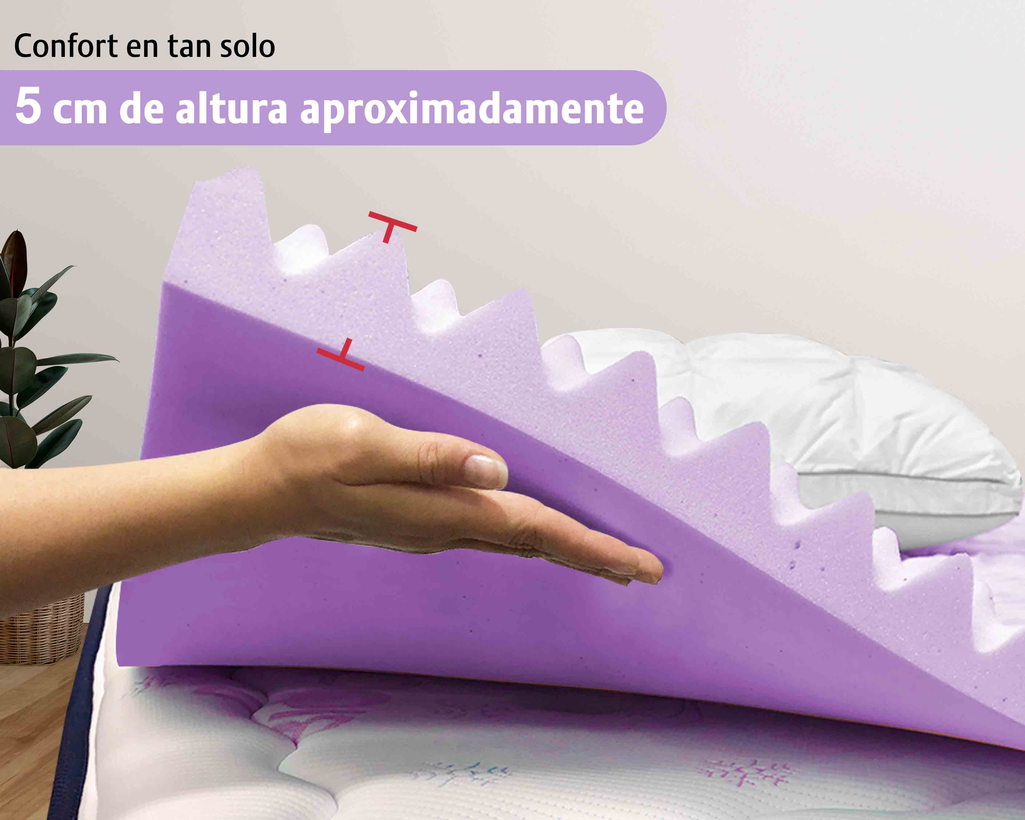 Foto 7 | Colchoneta Individual  Memory Foam Lavanda