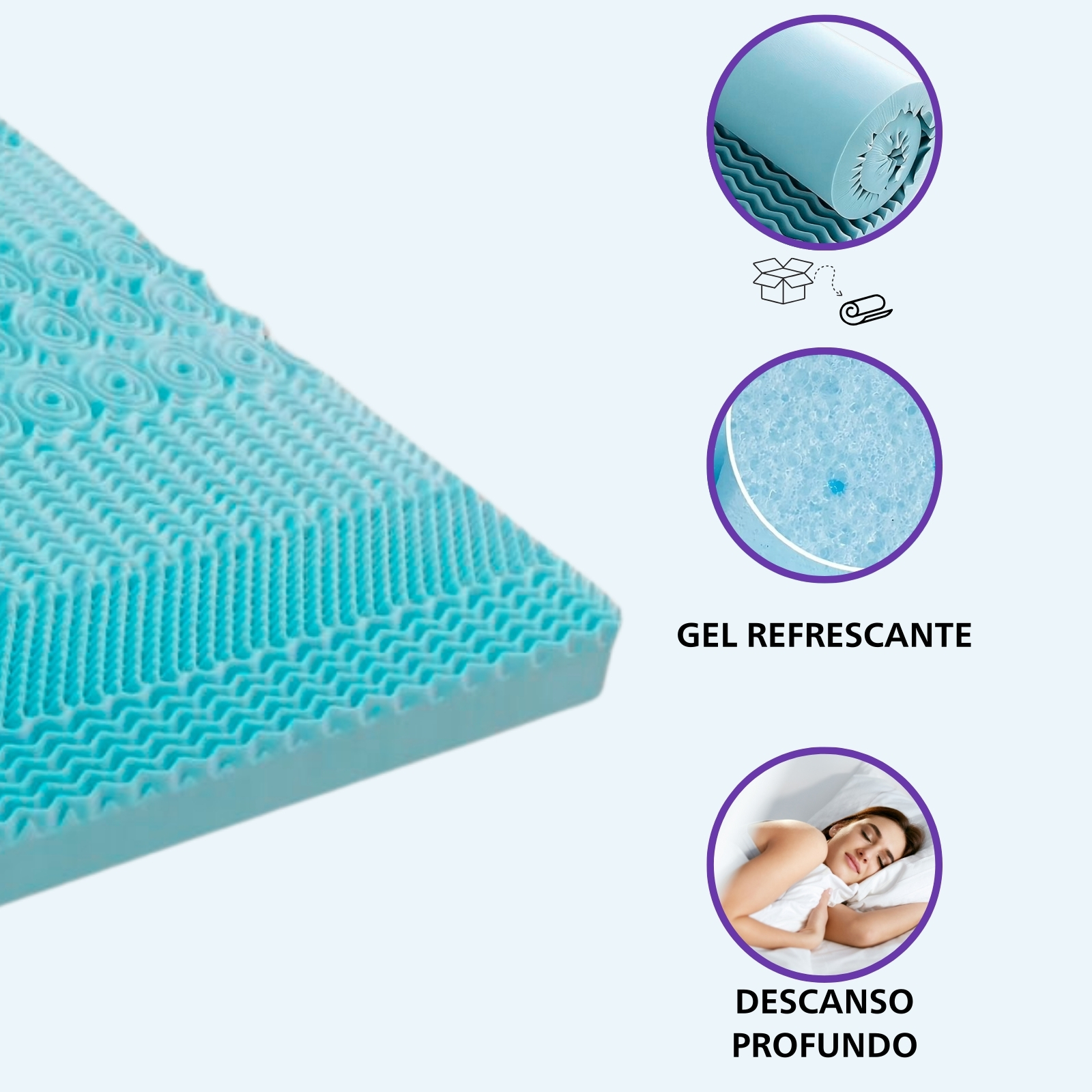 Foto 5 pulgar | Sobrecolchón Zomilux Colchoneta Memory Foam Ultra Suave Alta Calidad Con Gel Refrescante, 7 Zonas De Confort Matrimonia
