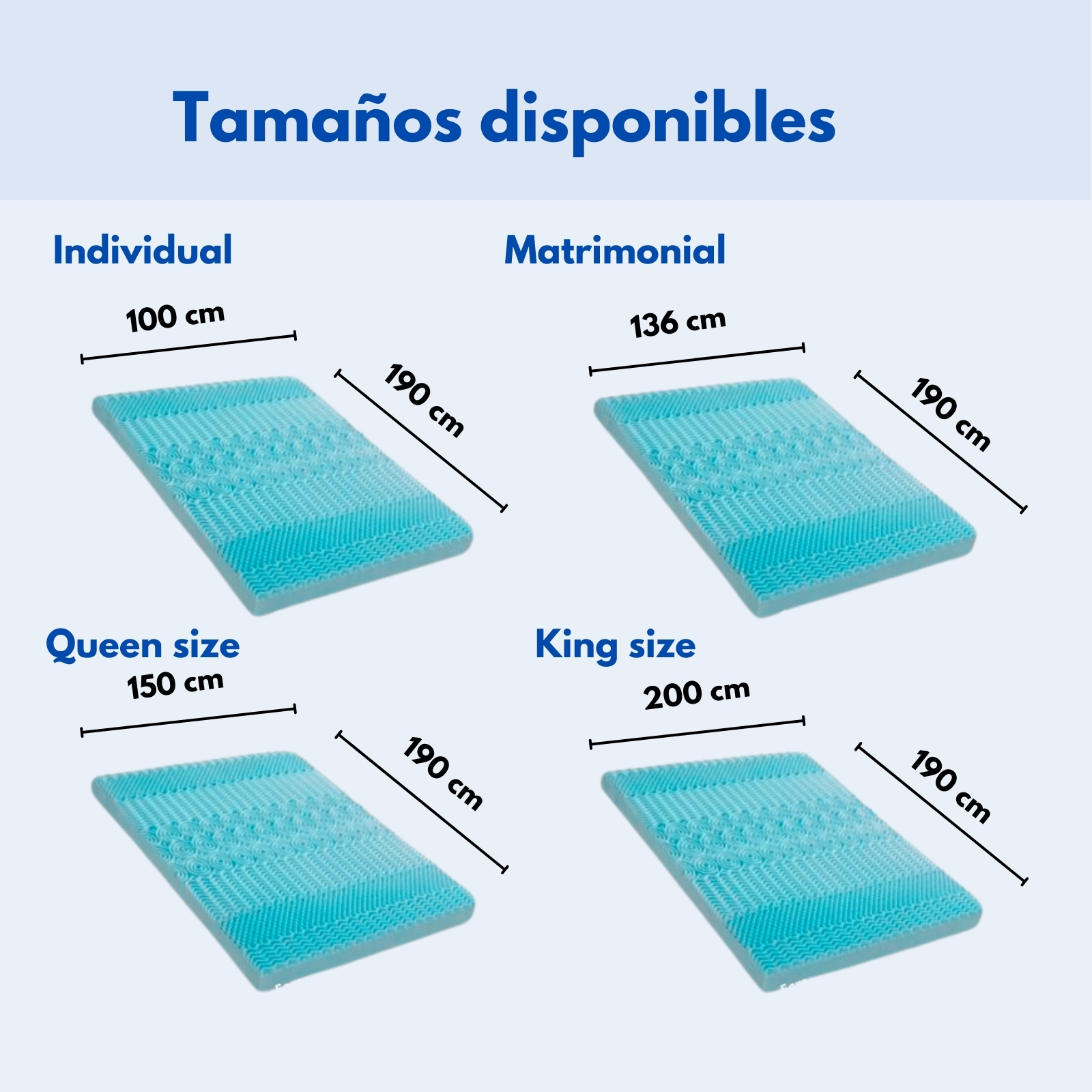Foto 5 | Sobrecolchón Zomilux Colchoneta Memory Foam Ultra Suave Alta Calidad Con Gel Refrescante, 7 Zonas De Confort Matrimonia