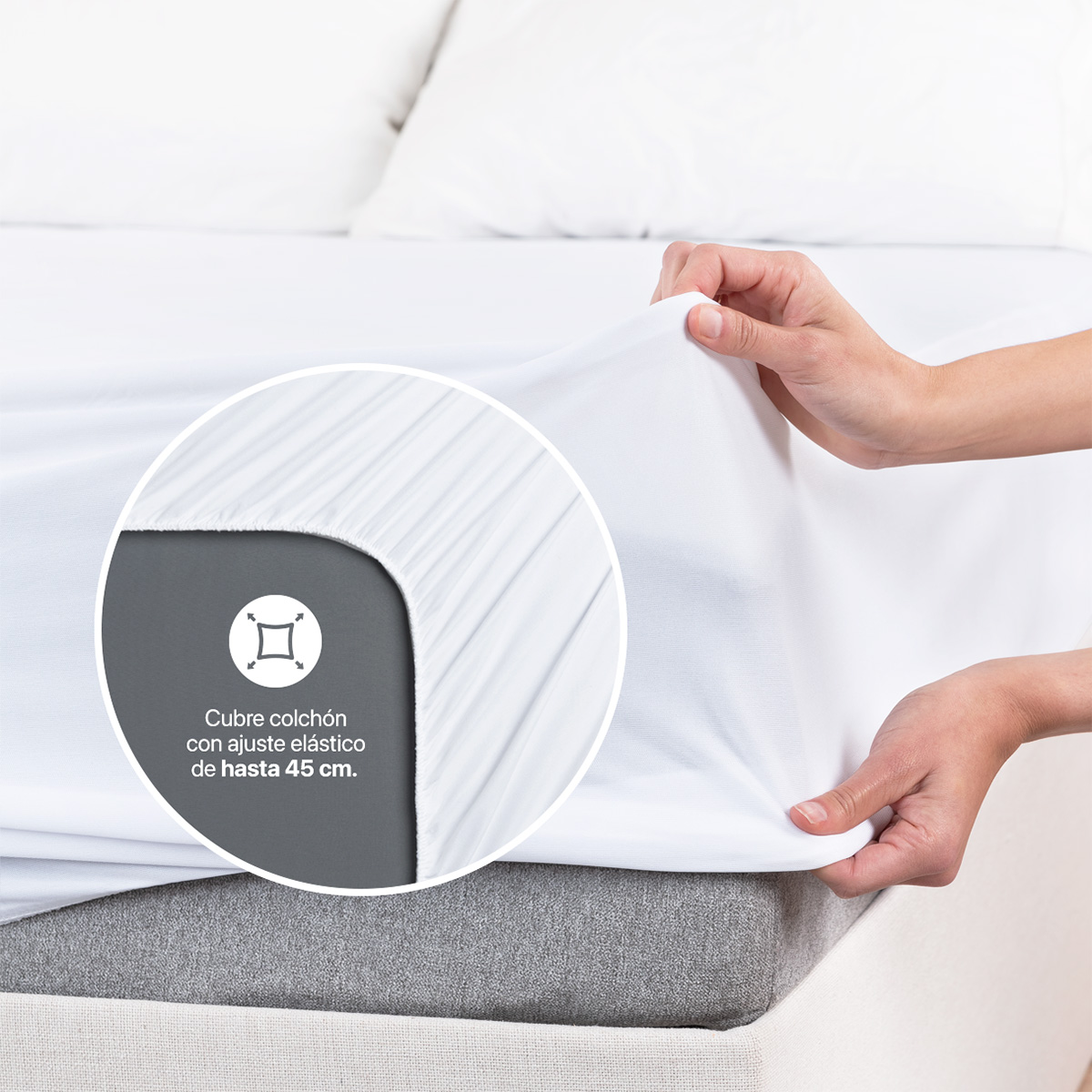 Foto 7 | Protector de Colchón Queen Size Esquimal Blanco 100% Impermeable