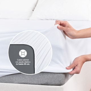 Foto 7 | Protector de Colchón Queen Size Esquimal Blanco 100% Impermeable