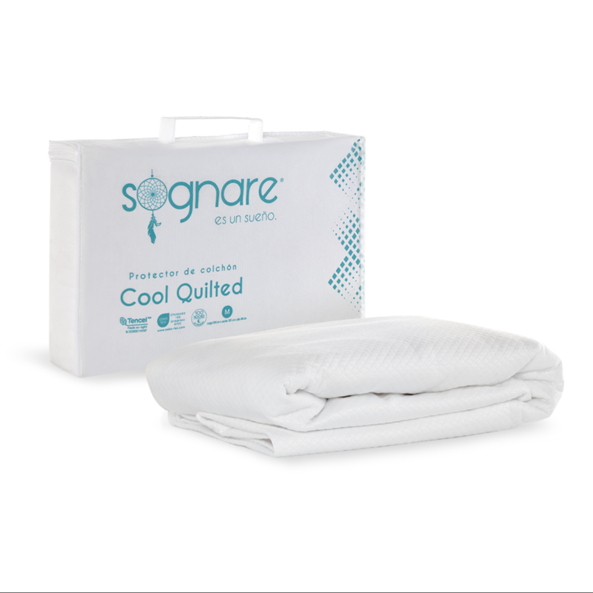 Protector de Colchón Sognare Cool Quilted Queen Size Material Biodegradable Impermeable Fresco Hipoalergénico y Lavable