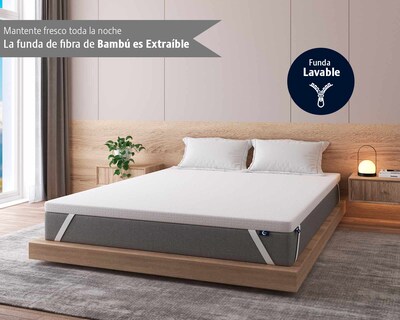 Foto 6 | Memory Dream, Colchoneta Matrimonial Sobrecolchón Con Tejido De Bamboo,memory Foam De 5 Cm, Con Funda Lavable