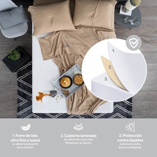Foto 3 | Protector De Colchón Real Textil Matrimonial Blanco 100% Impermeable