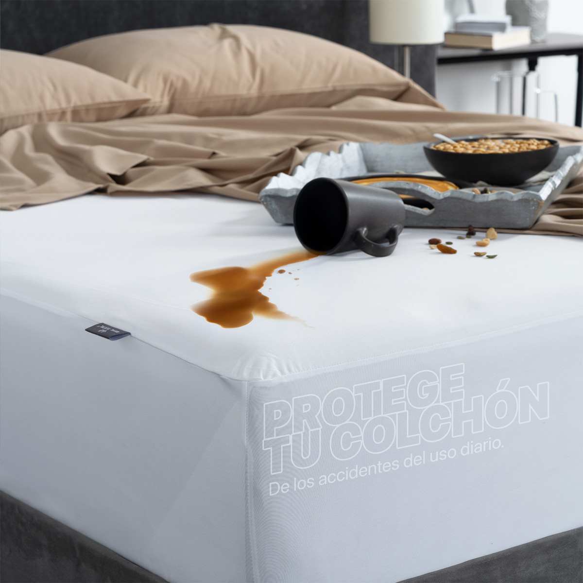 Foto 5 | Protector De Colchón Real Textil Matrimonial Blanco 100% Impermeable
