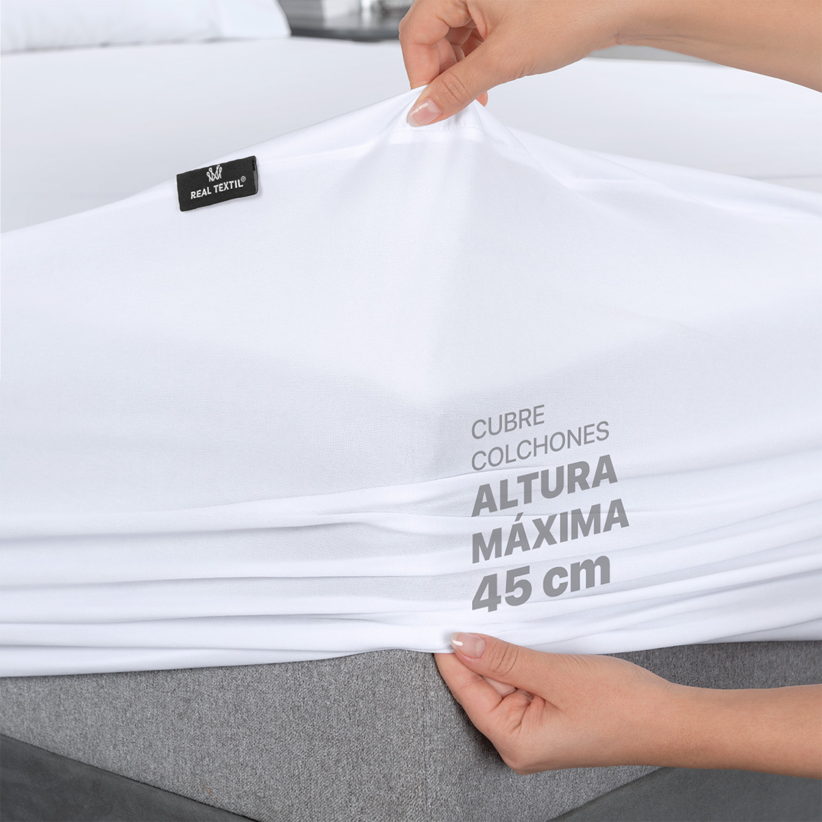 Foto 7 | Protector De Colchón Real Textil Matrimonial Blanco 100% Impermeable