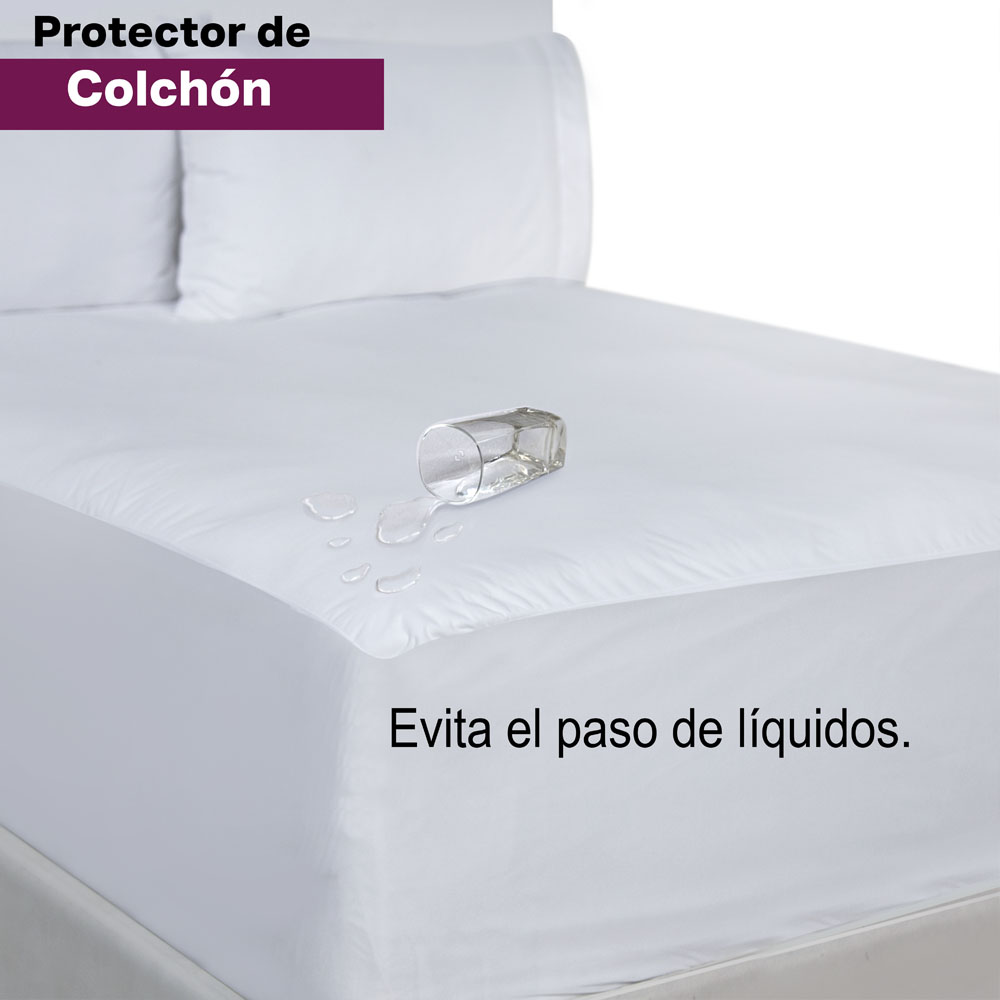 Foto 4 | Protector De Colchón Impermeable Cromo King Size Cubre Colchones De Hasta 40 Cm De Altura