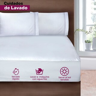 Foto 3 | Protector De Colchón Impermeable Cromo Matrimonial Cubre Colchones De Hasta 40 Cm De Altura