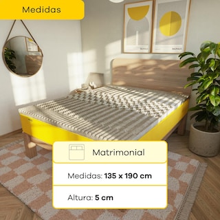 Foto 5 | Cubre Colchón Memory Foam con Carbón Activado Colchoneta Memory Foam 5 cm Alarga la Vida de tu Colchón
