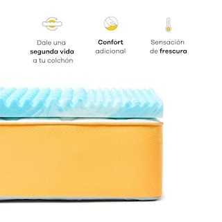 Foto 5 | Cubre Colchón Memory Foam Infusionado con Gel Colchoneta Memory Foam 5 cm Alarga la Vida de tu Colchón