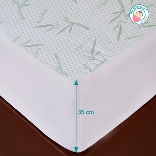 Foto 4 | Cubrecolchón Protector de Cama King de Bambú Impermeable 3D Transpirable y Lavable