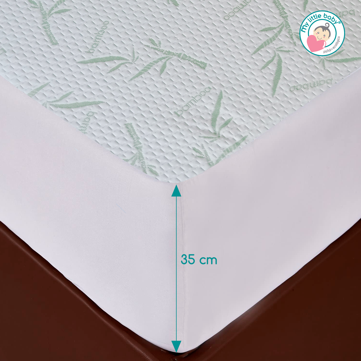 Foto 2 | Cubrecolchón Protector de Cama Queen de Bambú Impermeable 3D Transpirable y Lavable