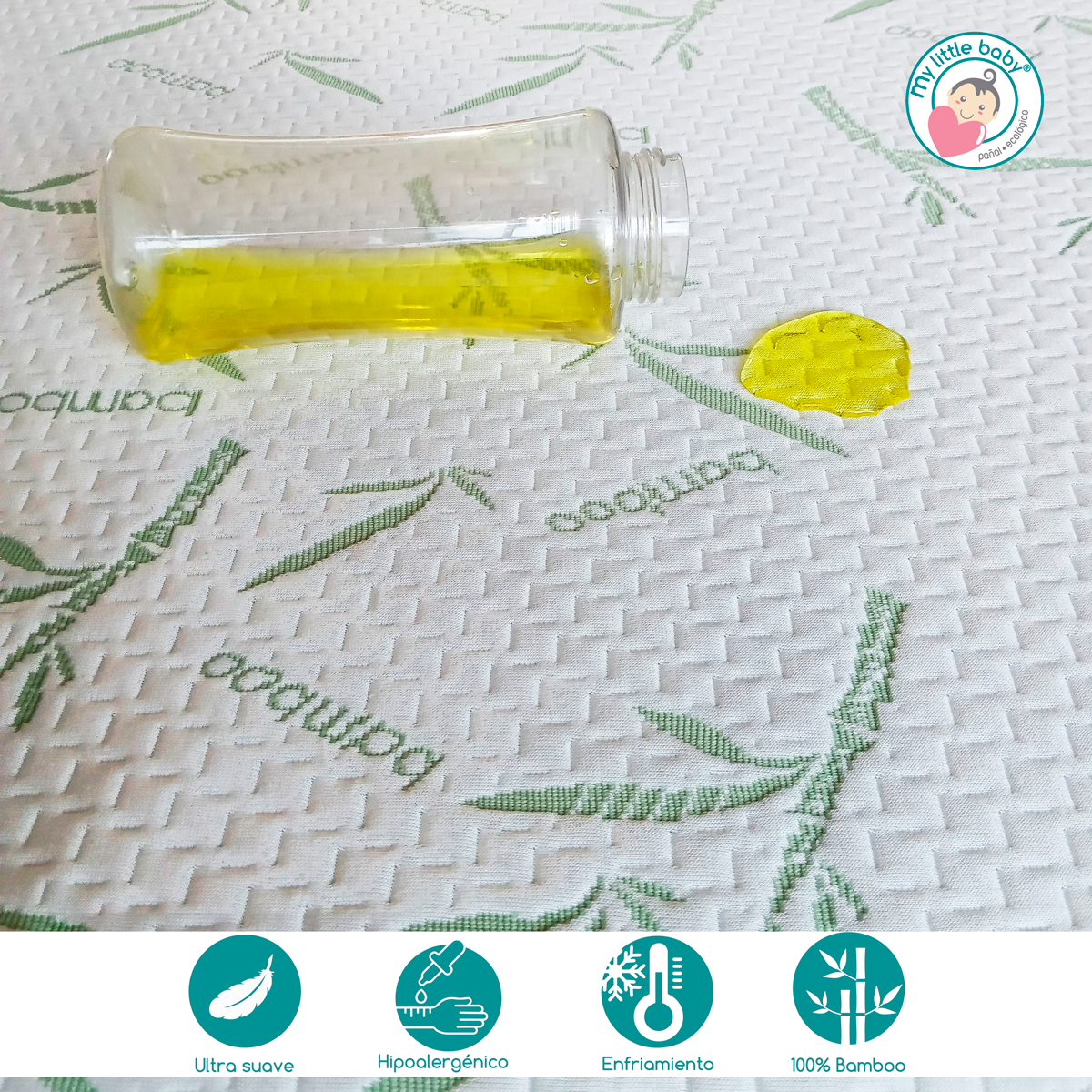 Foto 3 | Cubrecolchón Protector de Cama Queen de Bambú Impermeable 3D Transpirable y Lavable