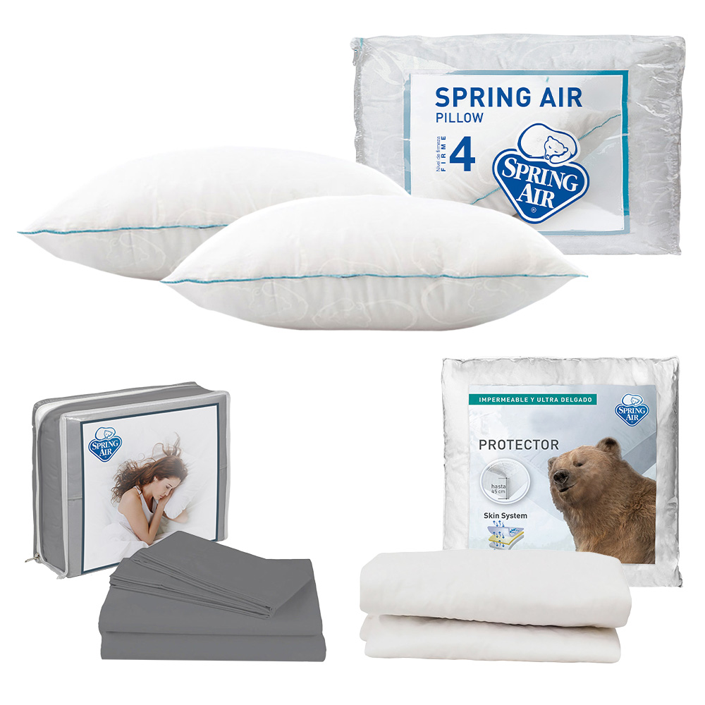 Foto 1 | Protector Ultra King Size + Sábanas Basic Grey + 2 Almohadas Osos