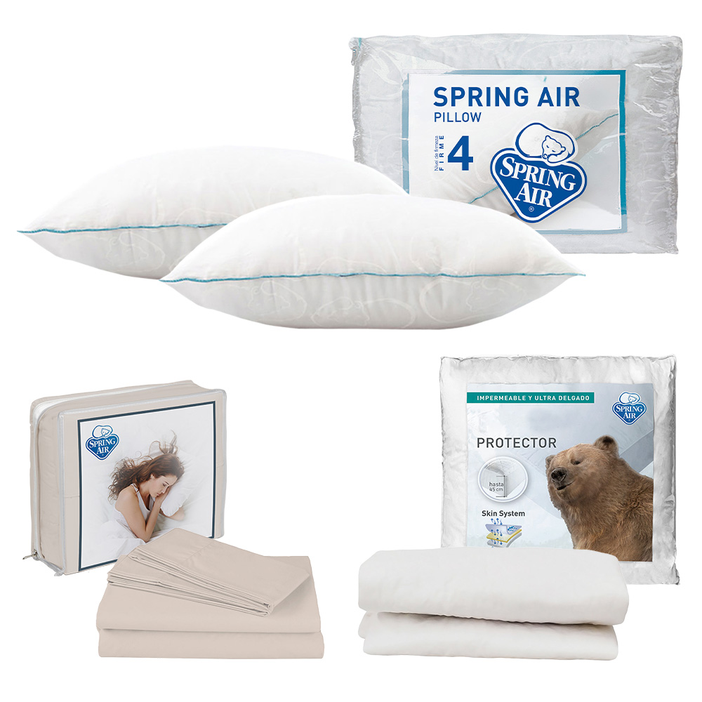 Foto 1 | Protector Ultra King Size + Sábanas Basic Crema + 2 Almohadas Osos