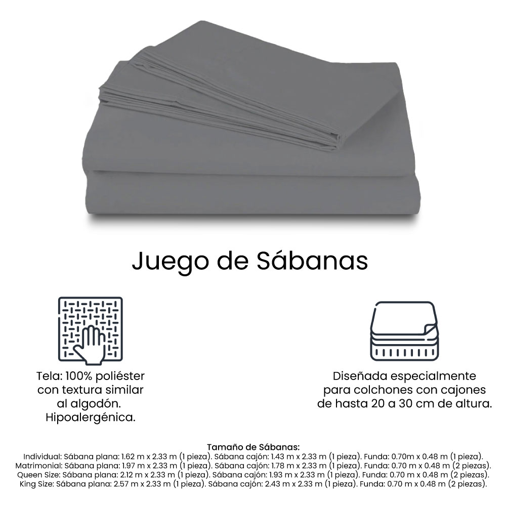Foto 7 pulgar | Protector Ultra Matrimonial + Sábanas Basic Grey + 2 Almohadas Osos