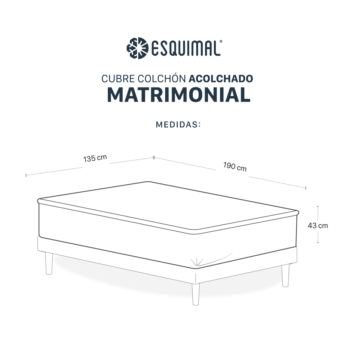 Foto 4 | Cubre Colchón  Acolchado 100% Algodón Esquimal Matrimonial