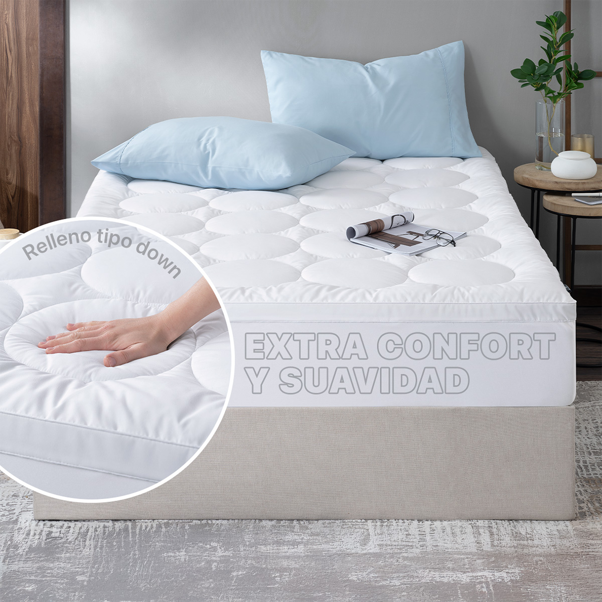 Foto 2 | Protector Cubre Colchón Acolchado Real Textil King Size