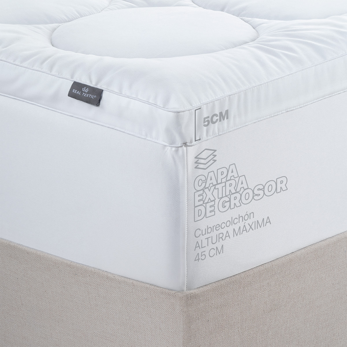 Foto 4 pulgar | Protector Cubre Colchón Acolchado Real Textil King Size