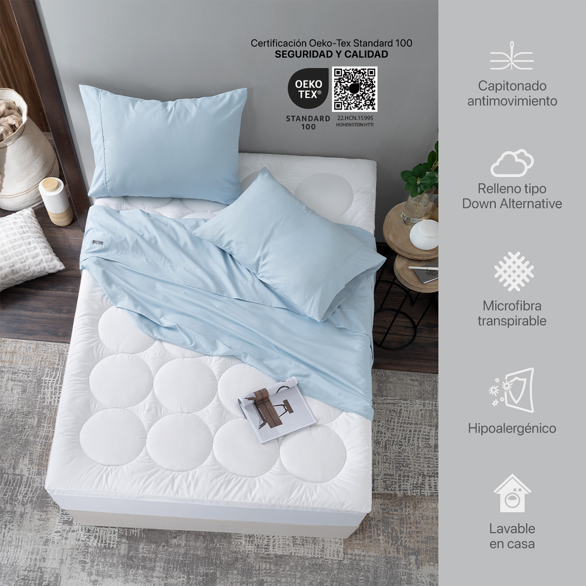 Foto 5 | Protector Cubre Colchón Acolchado Real Textil King Size
