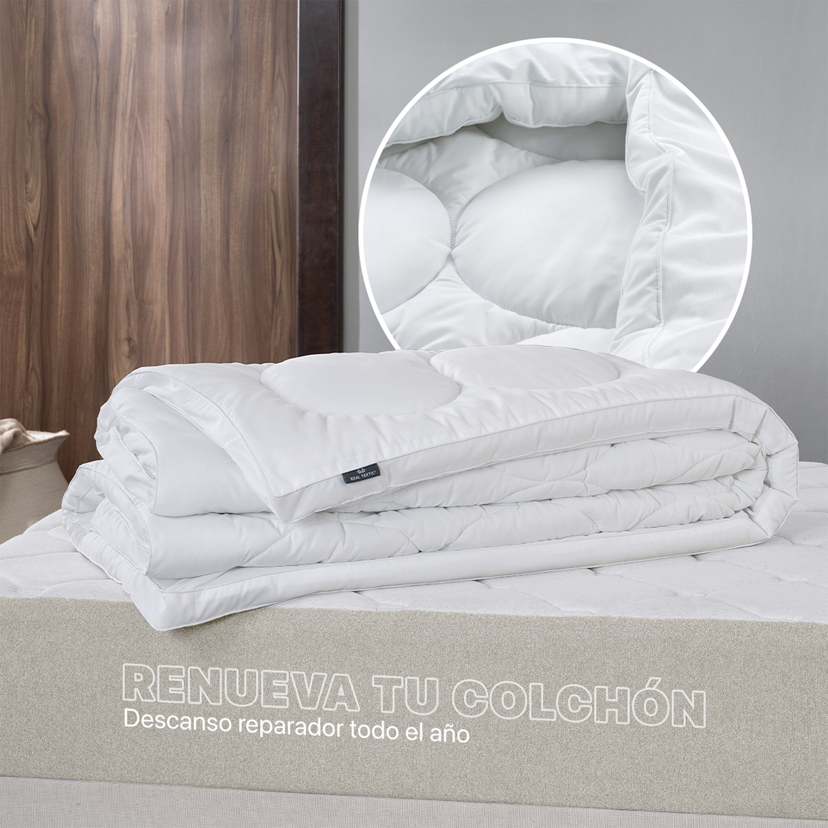 Foto 6 | Protector Cubre Colchón Acolchado Real Textil King Size