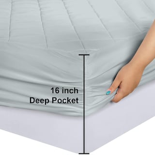 Foto 3 | Funda De Colchón Utopia Bedding Acolchada, Tamaño King Size, Gris Claro - Venta Internacional.