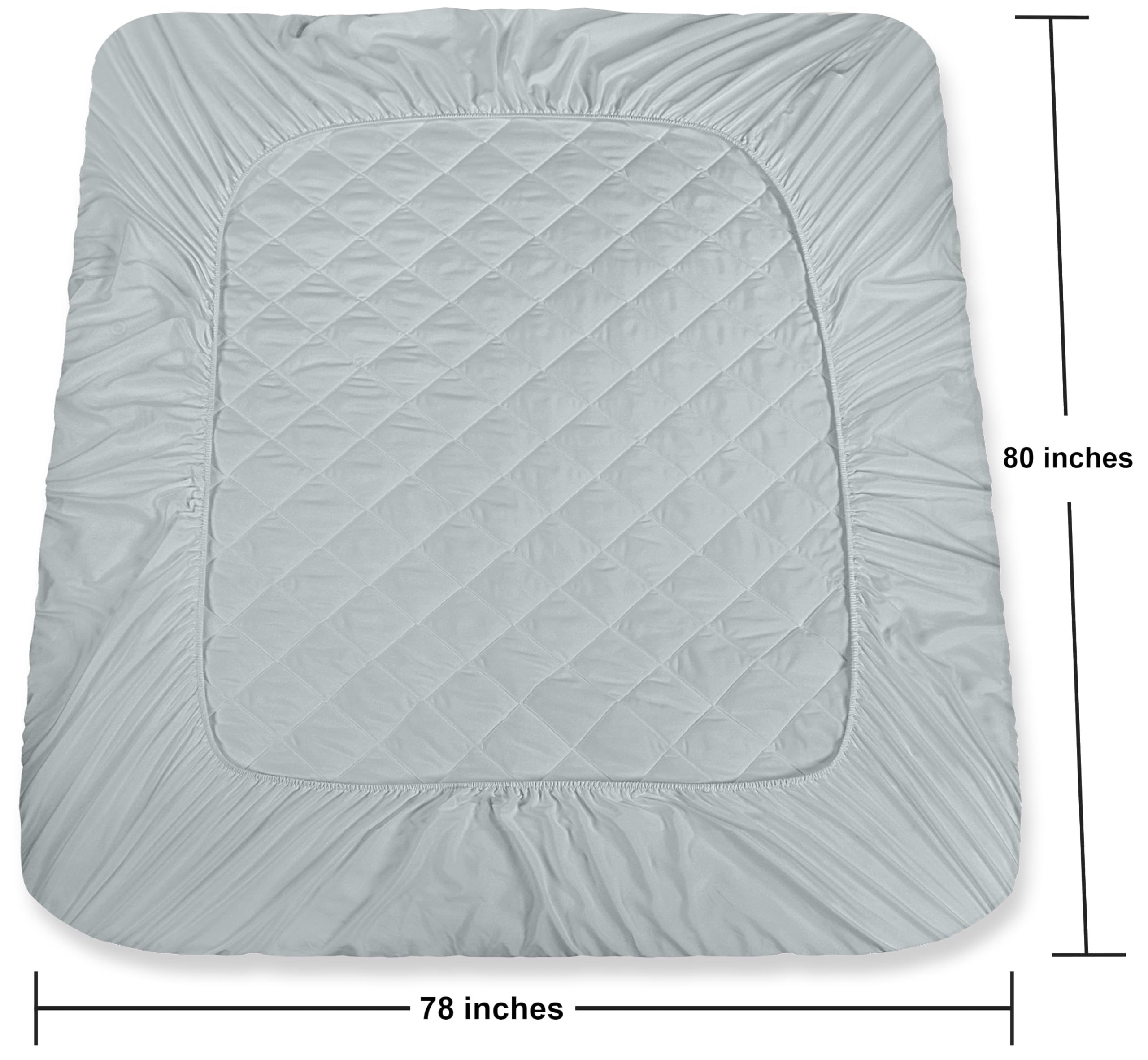 Foto 5 pulgar | Funda De Colchón Utopia Bedding Acolchada, Tamaño King Size, Gris Claro - Venta Internacional.