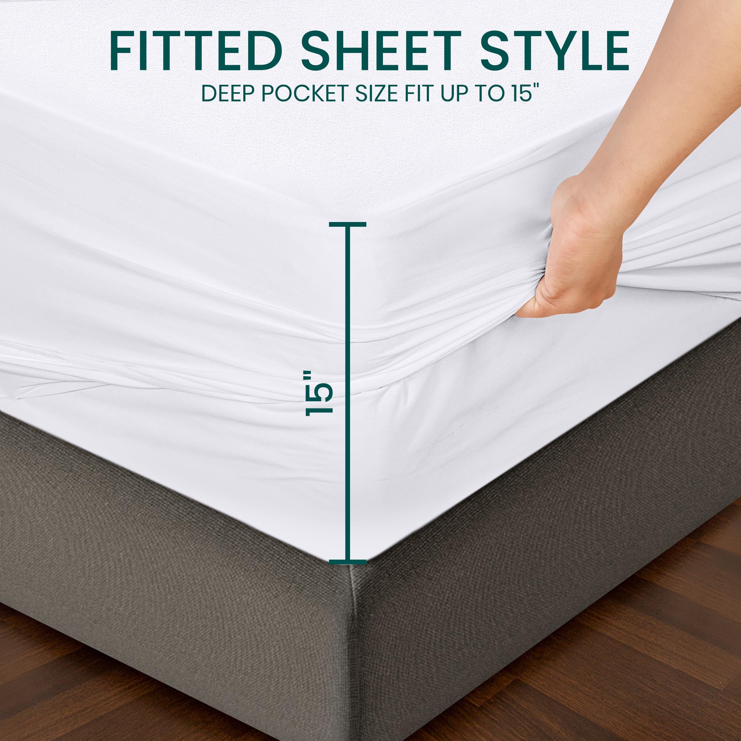 Foto 4 | Protector De Colchón Utopia Bedding Impermeable, Tamaño Doble - Venta Internacional.