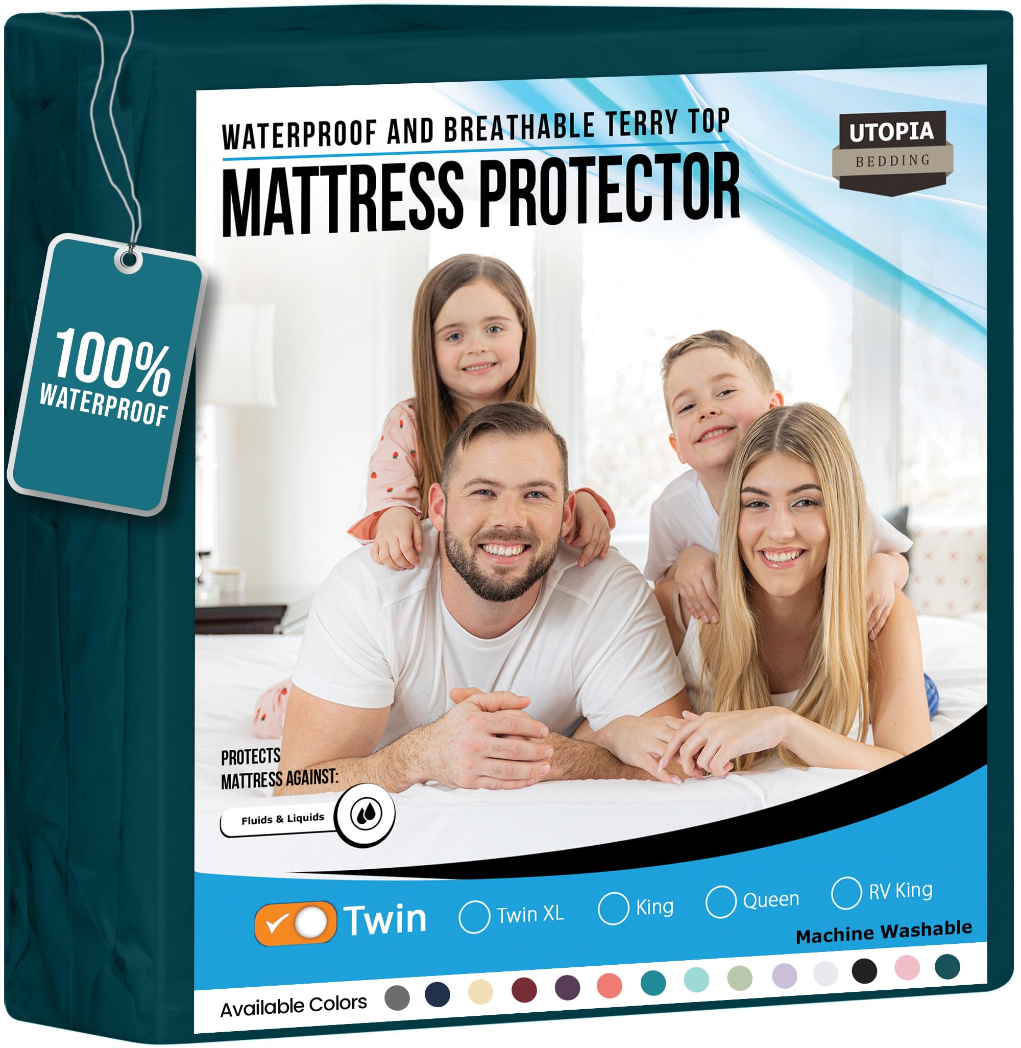 Foto 2 pulgar | Protector De Colchón Impermeable Utopia Bedding, Tamaño Doble - Venta Internacional.