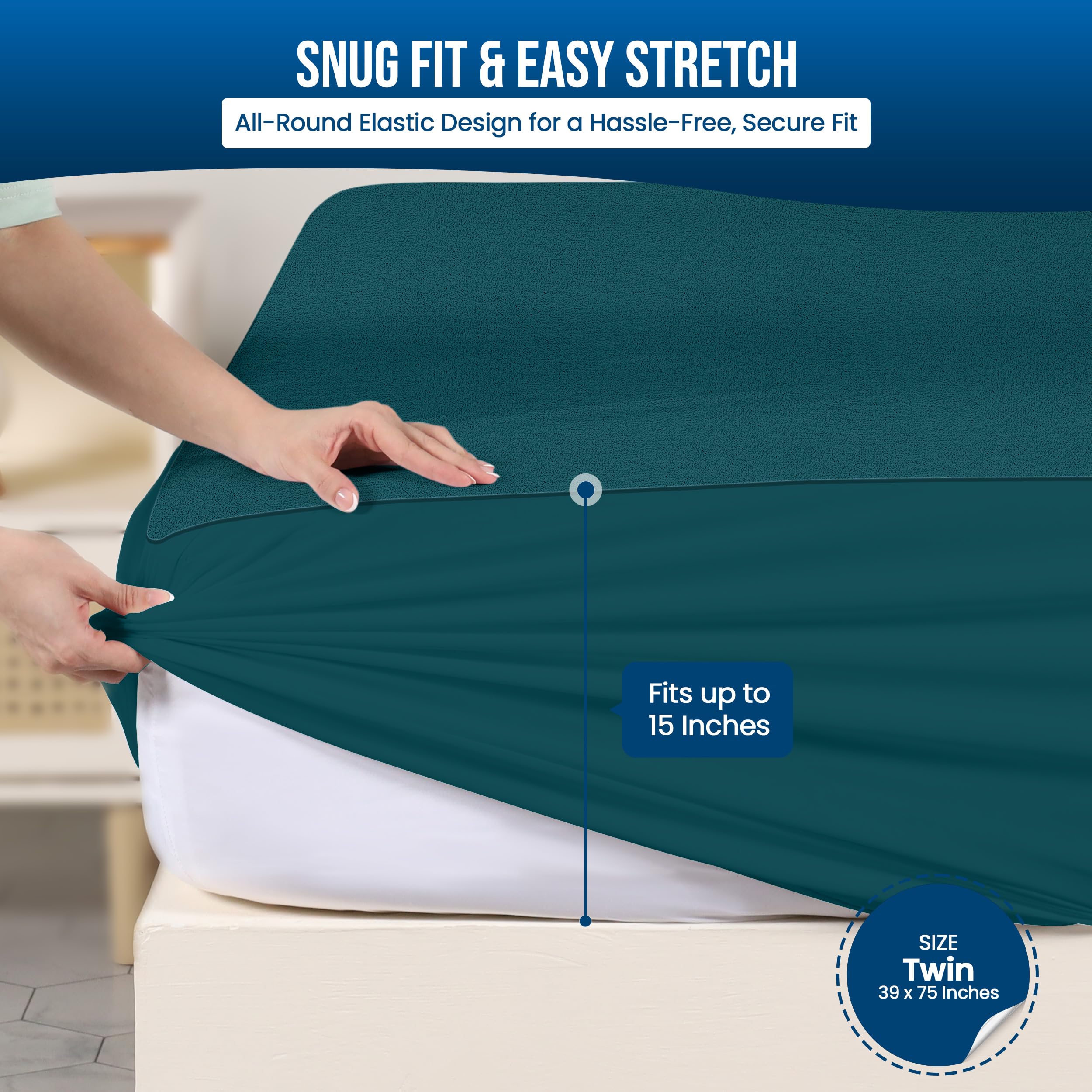 Foto 4 pulgar | Protector De Colchón Impermeable Utopia Bedding, Tamaño Doble - Venta Internacional.