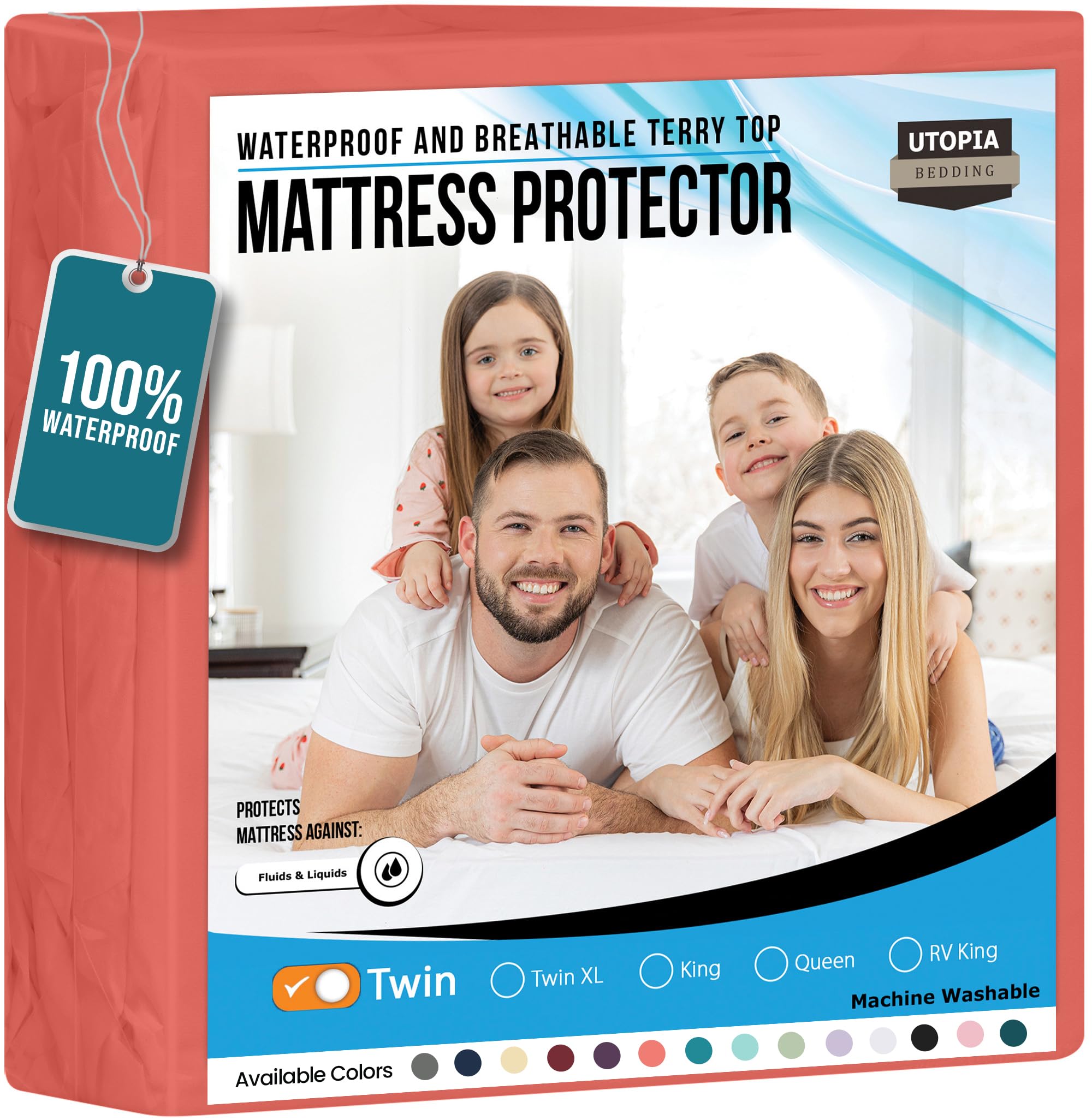 Foto 2 pulgar | Protector De Colchón Utopia Bedding Impermeable, Tamaño Doble - Venta Internacional.