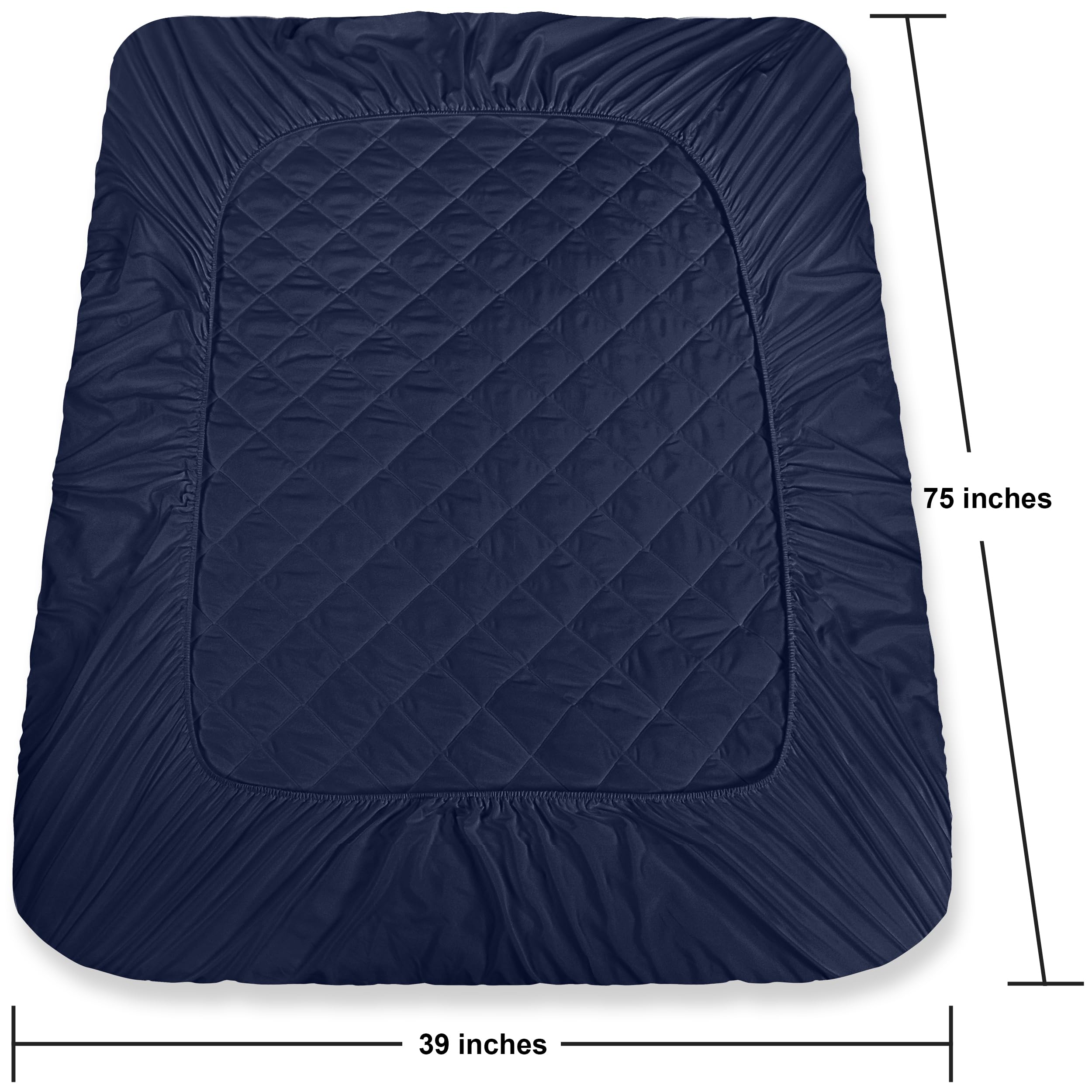 Foto 4 | Colchón Utopia Bedding Acolchado, Ajustado, Tamaño Doble, Azul Marino - Venta Internacional.