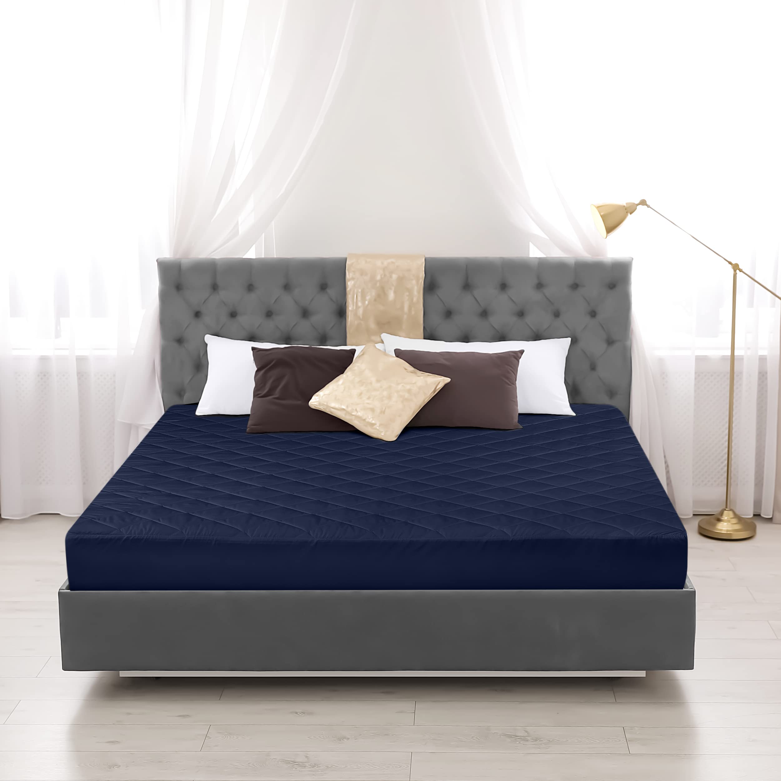 Foto 8 pulgar | Colchón Utopia Bedding Acolchado, Ajustado, Tamaño Doble, Azul Marino - Venta Internacional.