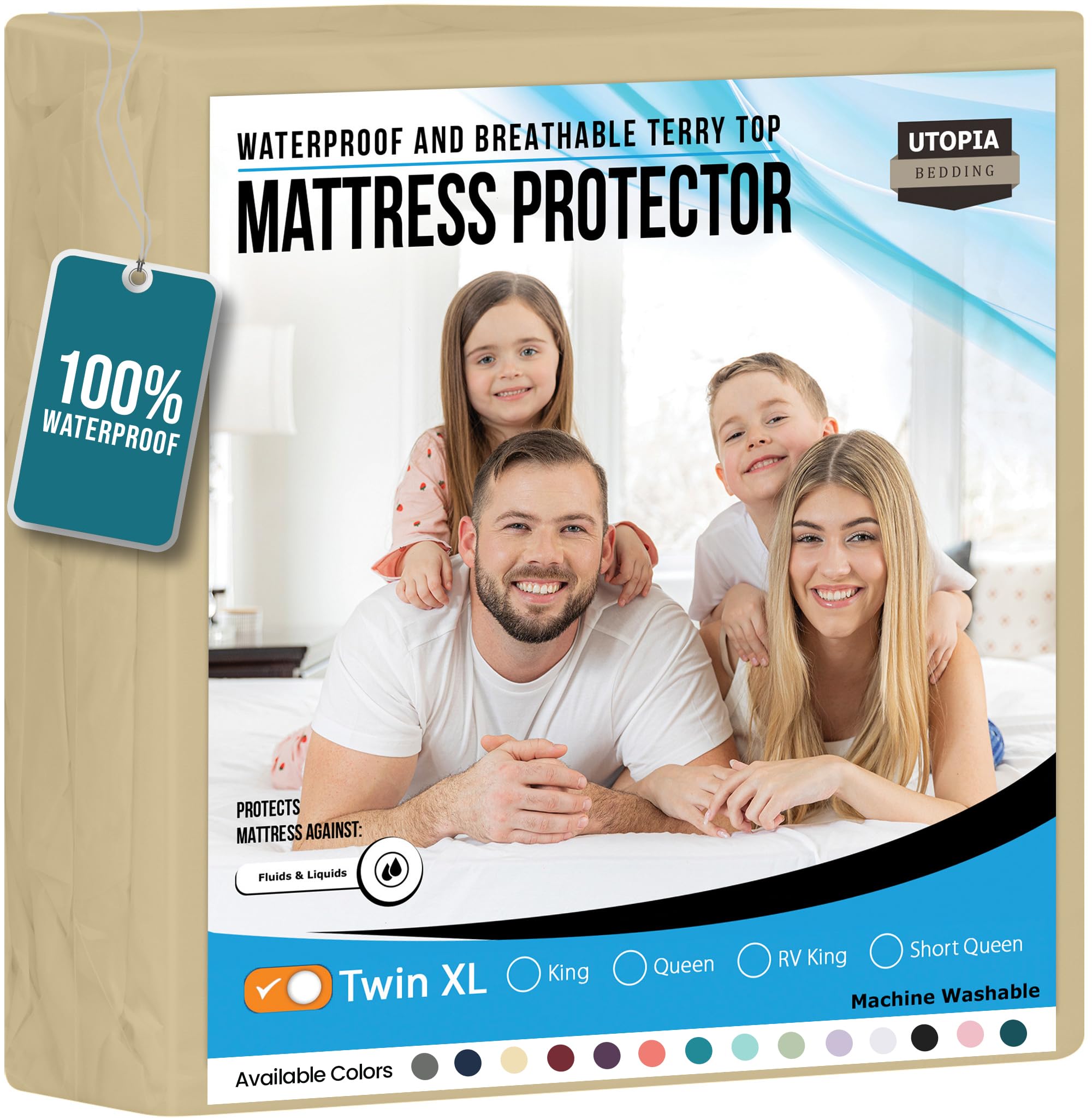 Protector De Colchón Utopia Bedding, Impermeable, Tamaño Xl - Venta Internacional.