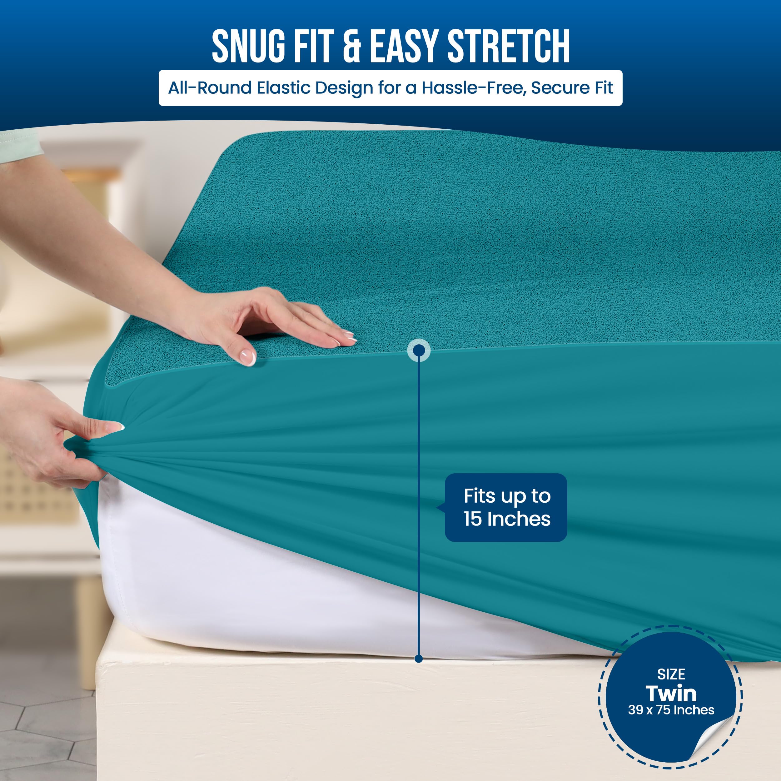 Foto 4 pulgar | Protector De Colchón Impermeable Utopia Bedding, Tamaño Doble - Venta Internacional.