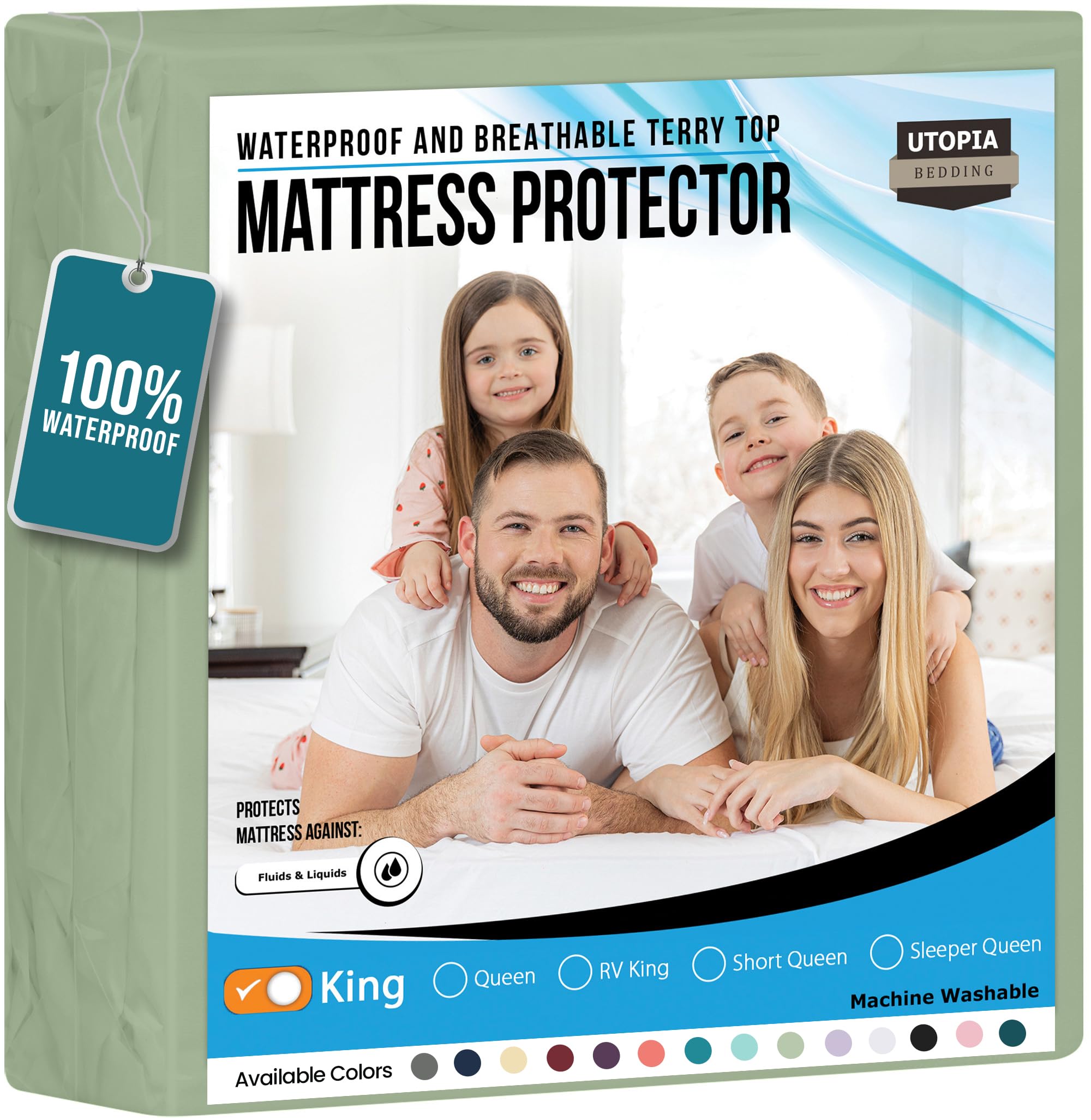 Foto 2 pulgar | Protector De Colchón Impermeable Utopia Bedding King Size - Venta Internacional.
