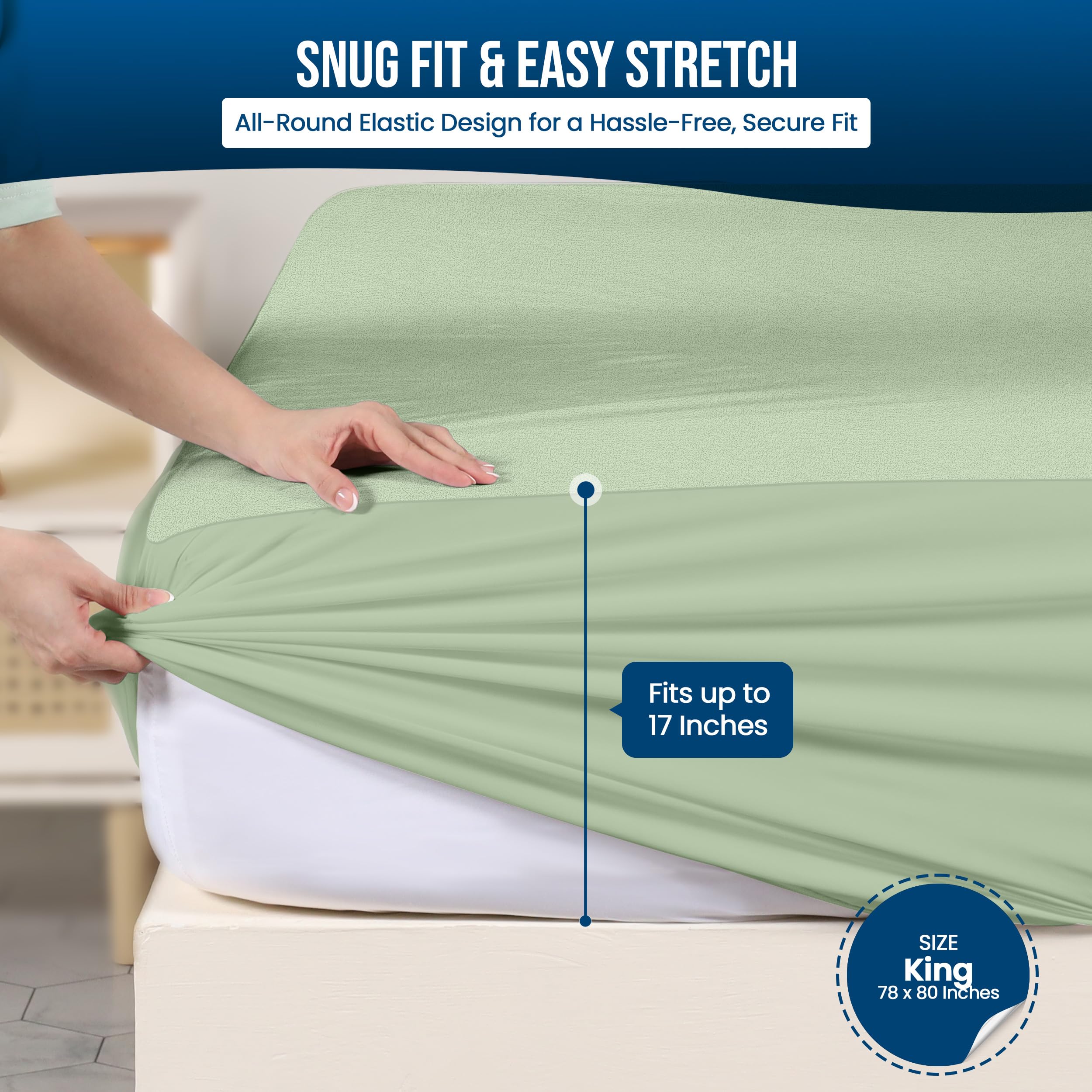 Foto 4 pulgar | Protector De Colchón Impermeable Utopia Bedding King Size - Venta Internacional.
