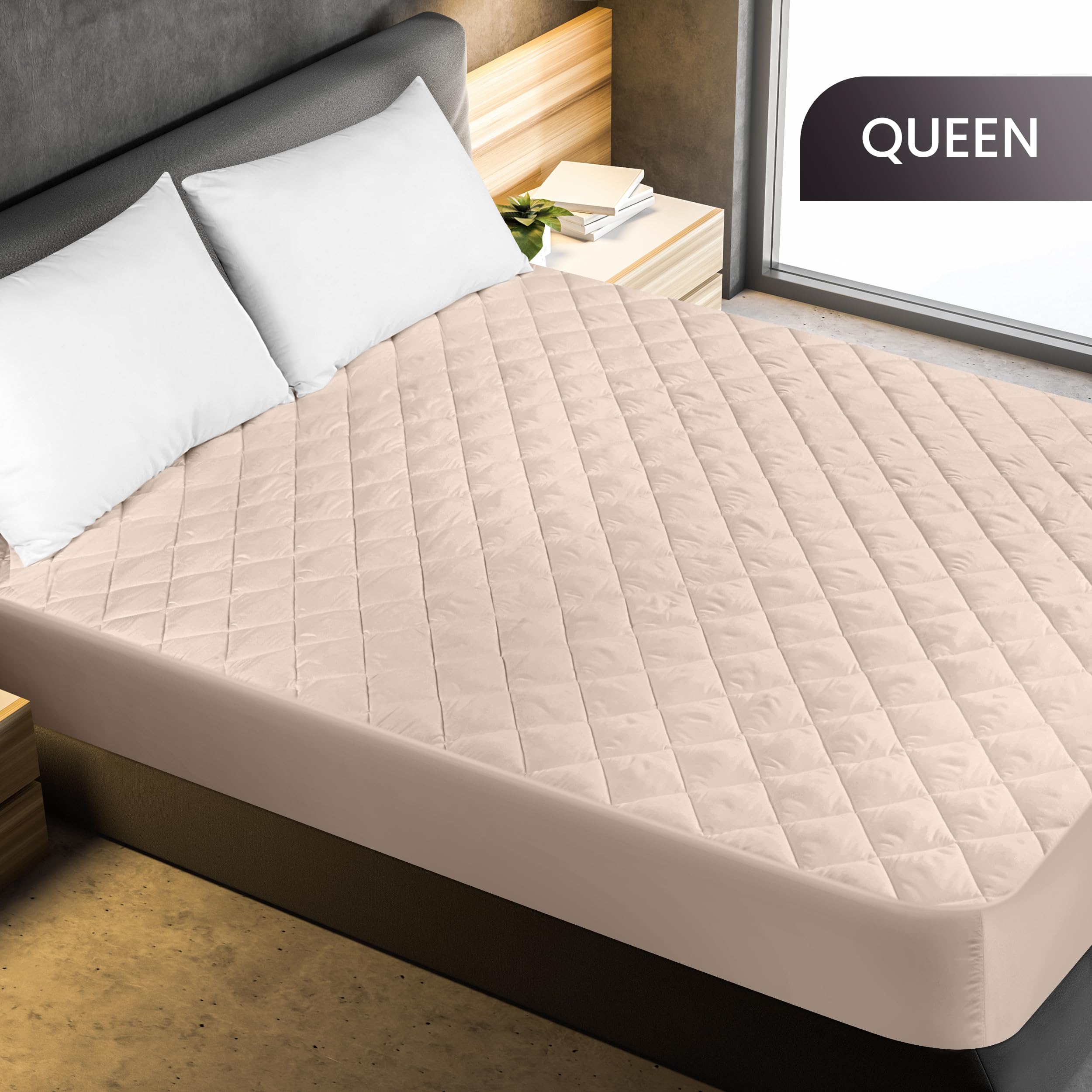 Foto 3 pulgar | Funda De Colchón Utopia Bedding Acolchada, Tamaño Queen, Color Beige - Venta Internacional.