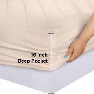 Foto 3 | Funda De Colchón Utopia Bedding Acolchada, Tamaño Queen, Color Beige - Venta Internacional.