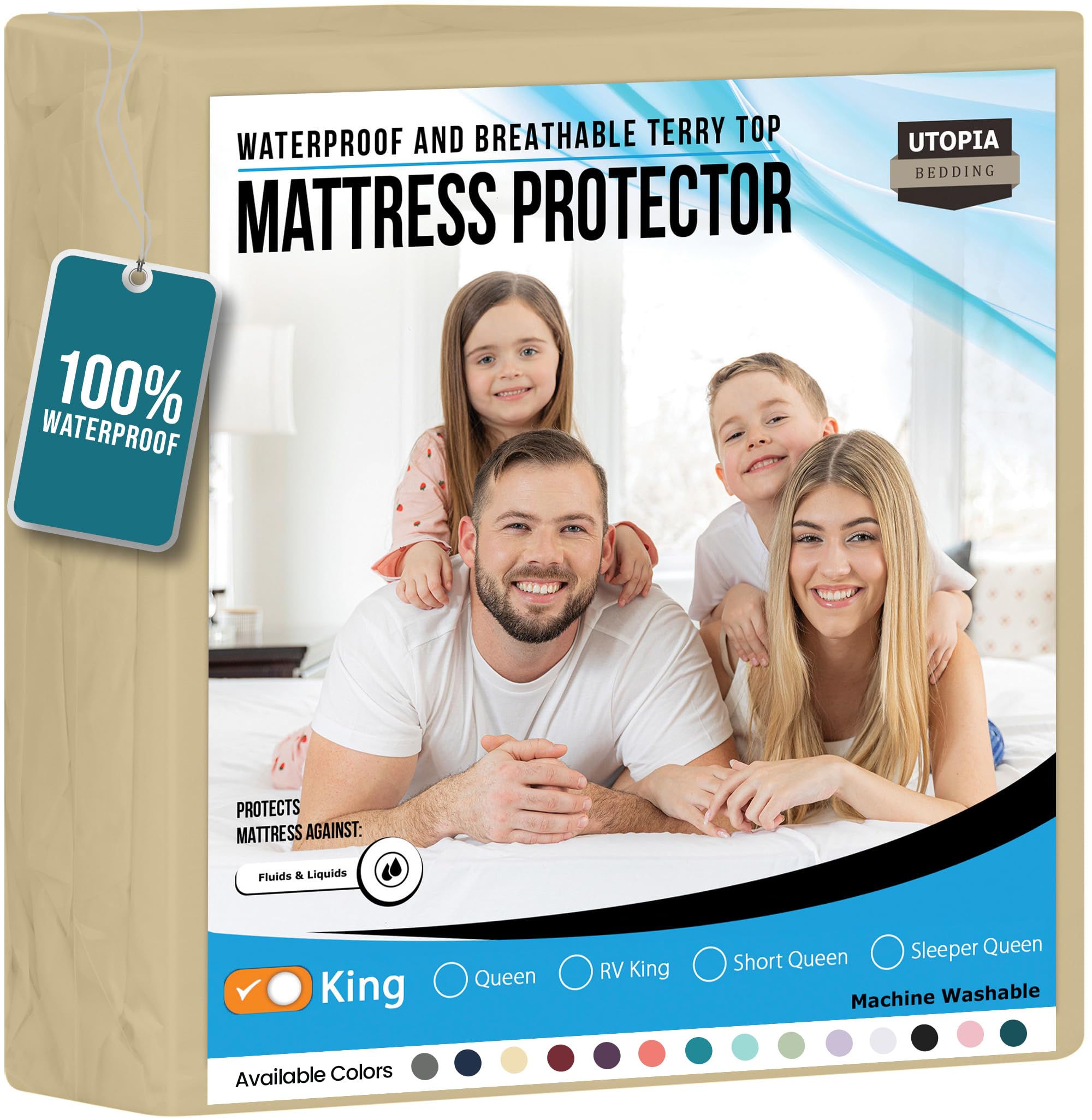 Foto 2 pulgar | Protector De Colchón Utopia Bedding King Size, Impermeable - Venta Internacional.