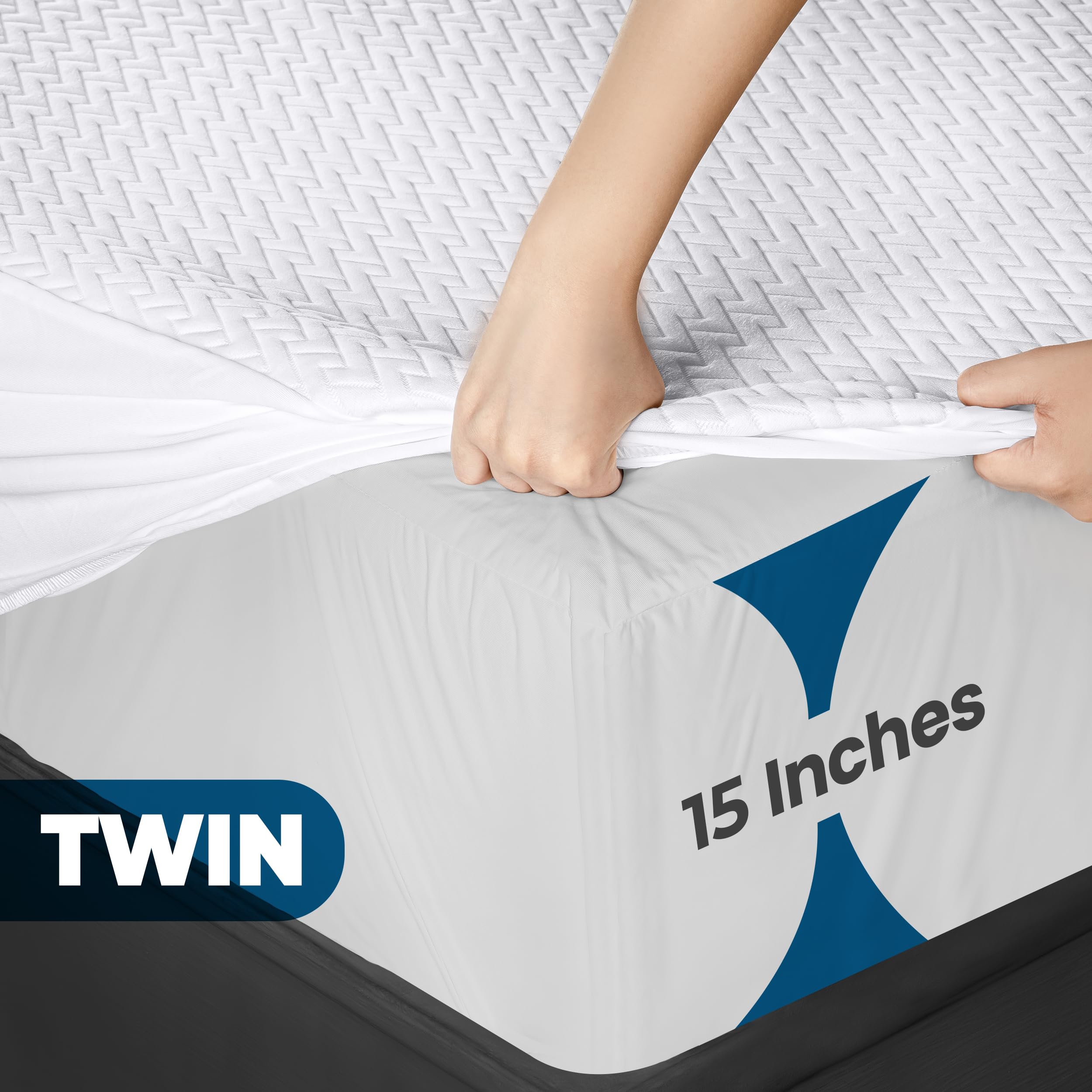 Foto 2 | Protector De Colchón Impermeable Utopia Bedding, Tamaño Doble - Venta Internacional.