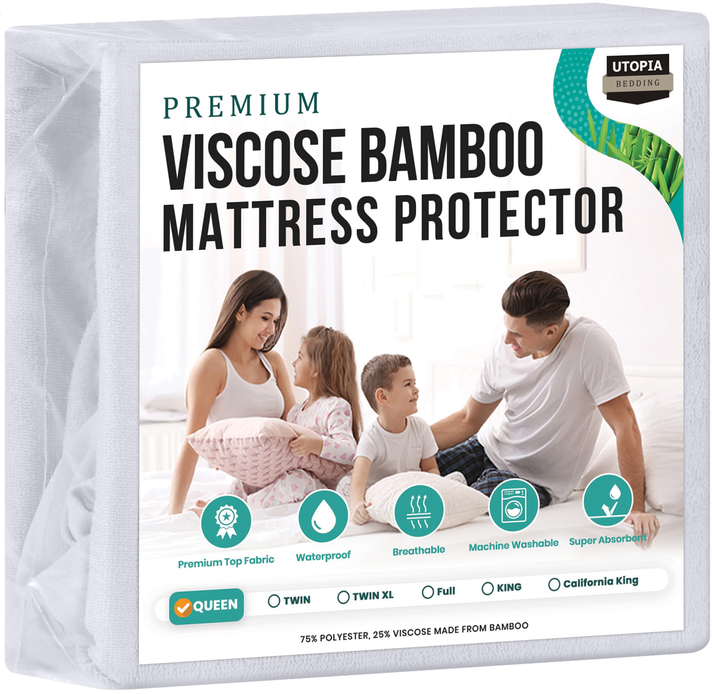 Foto 1 | Protector De Colchón Utopia Bedding Impermeable Tamaño Queen - Venta Internacional.