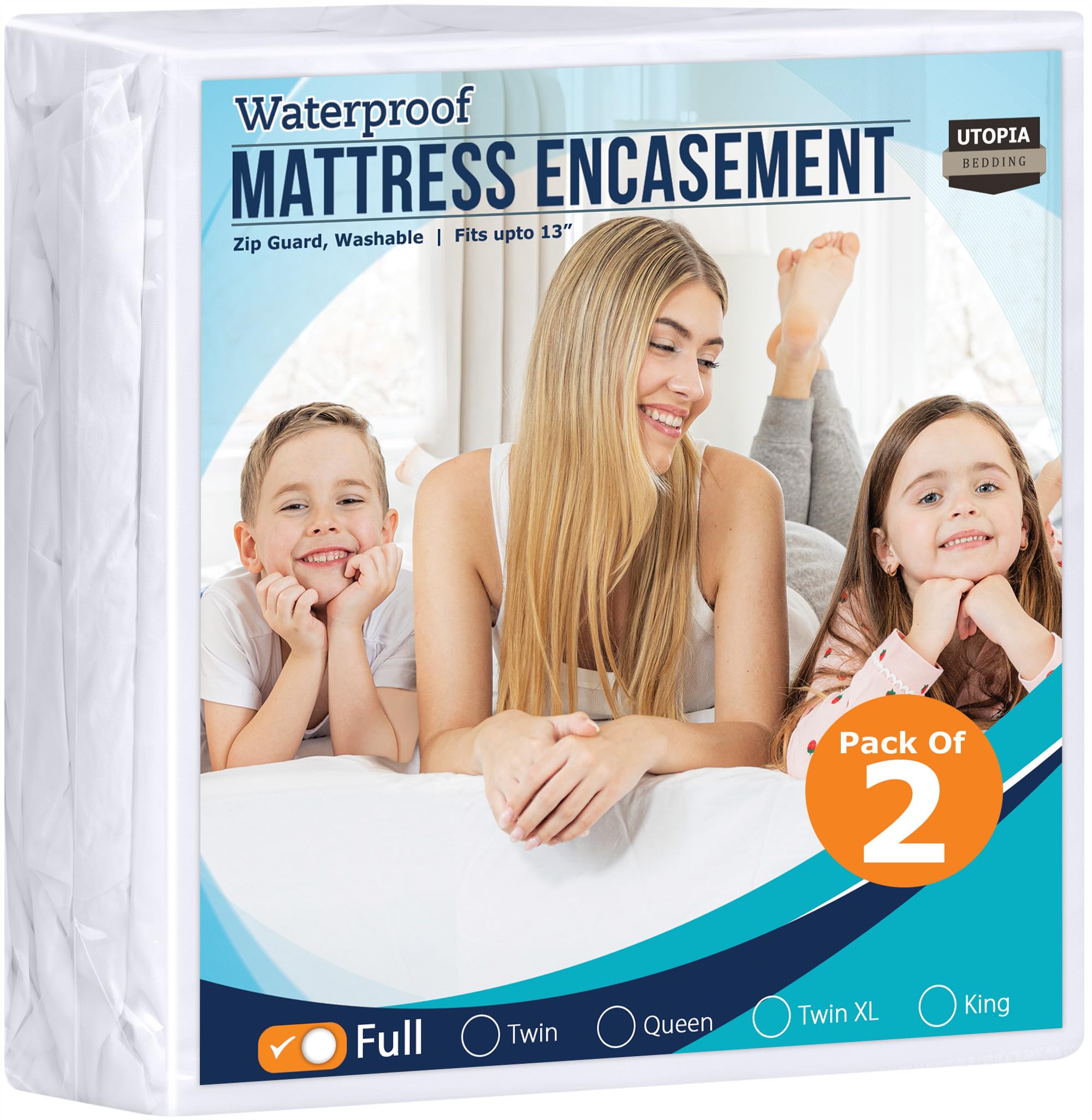 Foto 1 | Protector Colchón Utopia Bedding 2 Piezas Impermeable - Venta Internacional