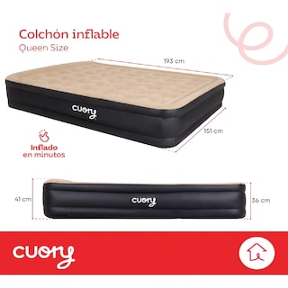 Foto 3 | Colchón Inflable Queen Size Bomba Eléctrica Cama Resistente