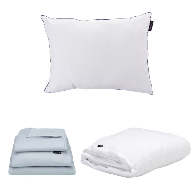 Foto 2 pulgar | Cloud Softy One Individual Protector Cloud + Sabanas Softy + Almohada One Platino|blanco