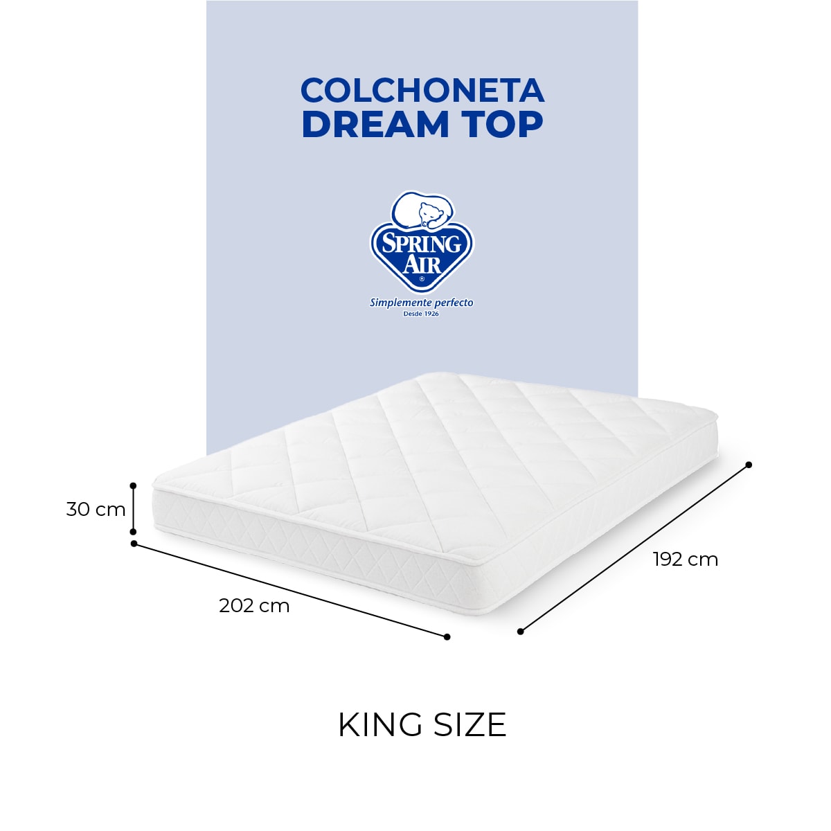 Foto 7 pulgar | Cubre Colchón King Size Dream Top, Extra Confort Tecnología Skin System. Impermeable, Hipoalergénica Y Transpirable