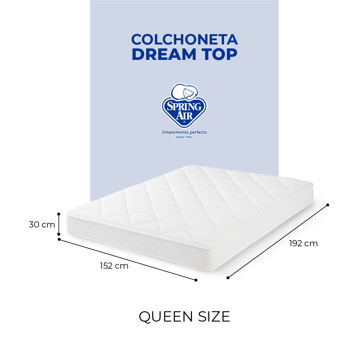 Foto 6 | Cubre Colchón Queen Size Dream Top, Extra Confort Tecnología Skin System. Impermeable, Hipoalergénica Y Transpirable